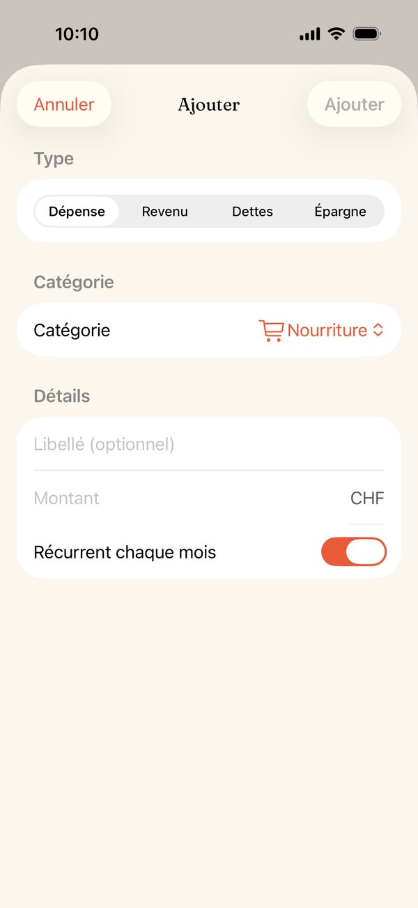 Ajout d'une entrée