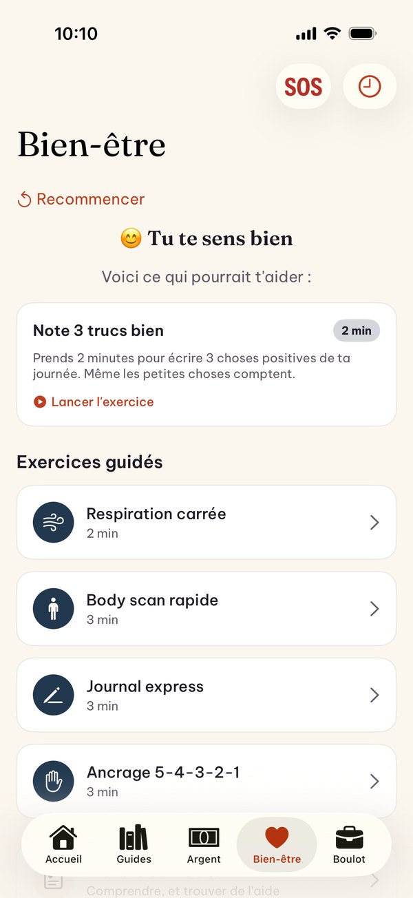 Bien-être: humeur du jour et quatre exercices guidés de deux à trois minutes