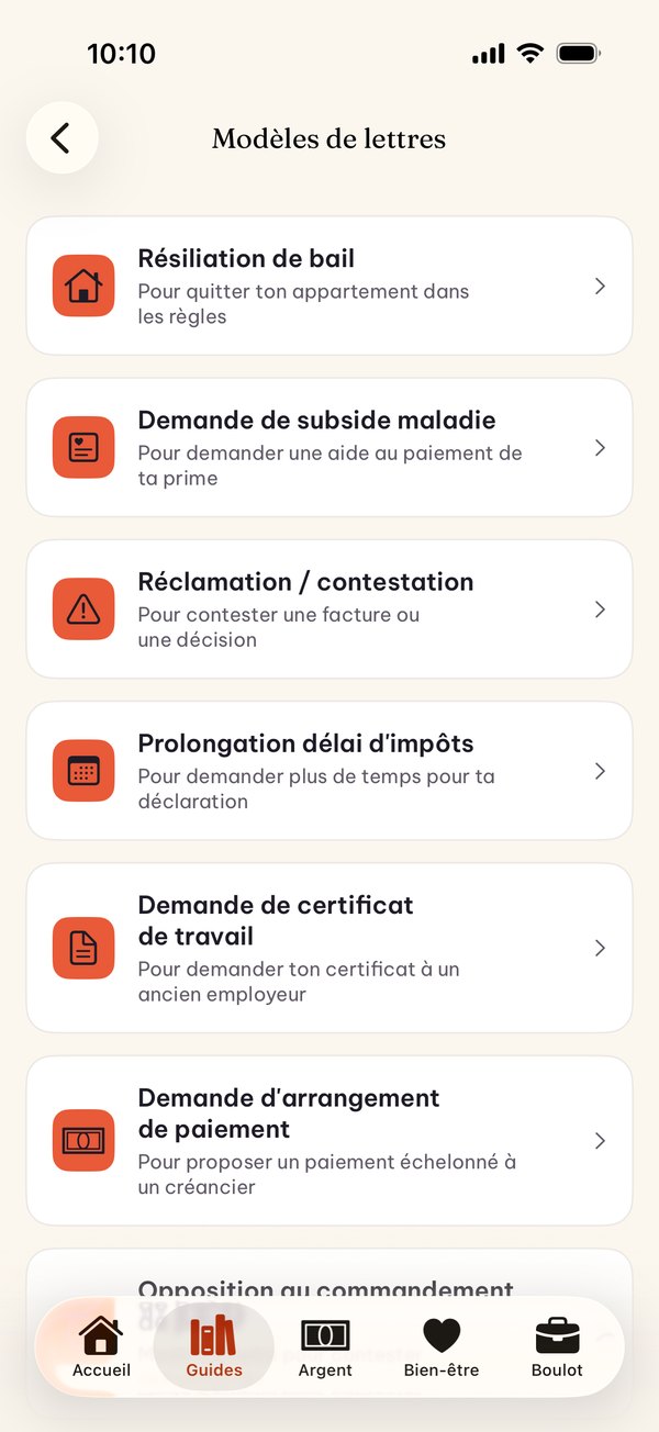 Modèles de lettres